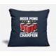 Beer Pong Champion T-Shirt Ball Gift Accessory Navy Pillow